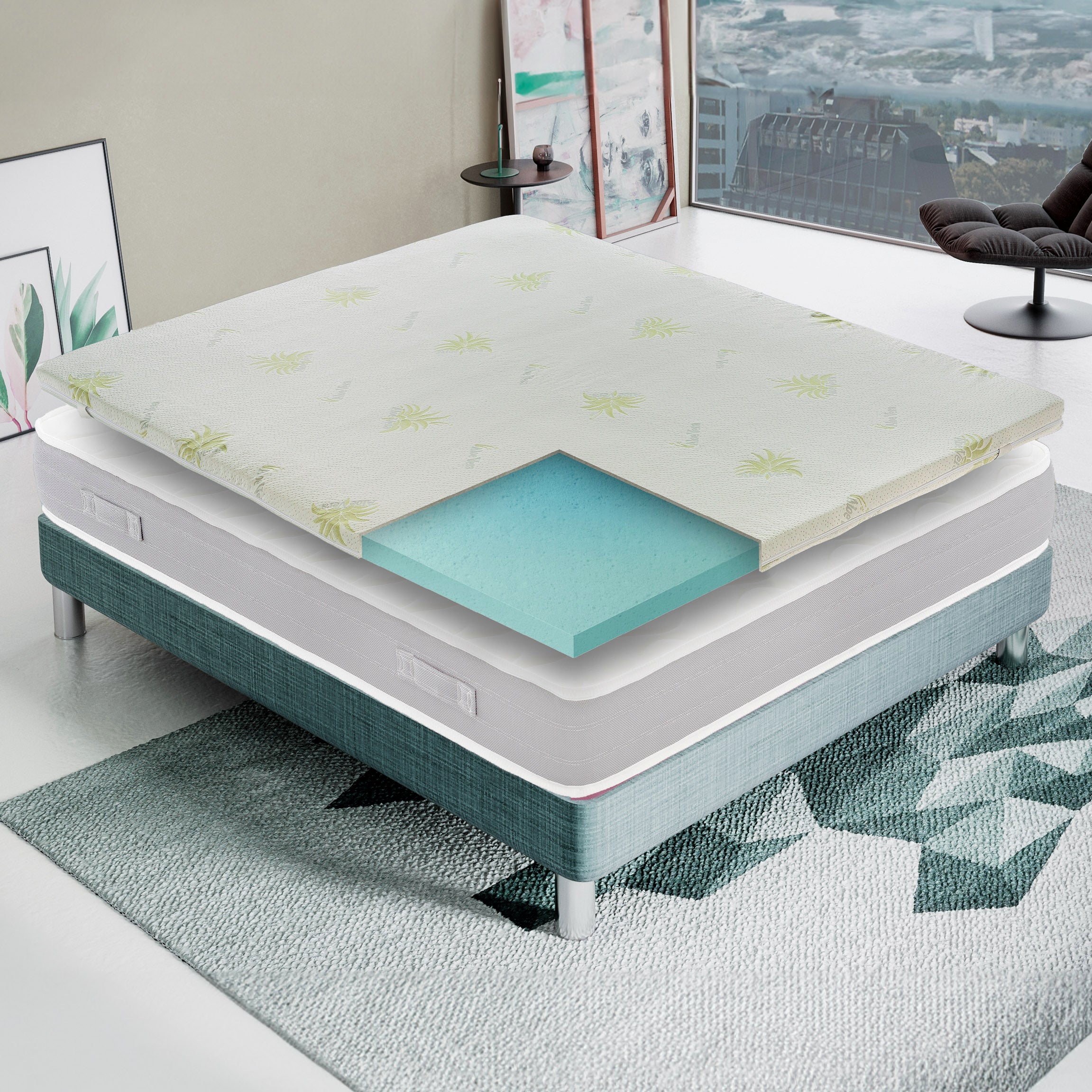 Materasso Singolo 80x190 in Memory Foam - Alto 5 cm - IGNIFUGO Classe 1M - Sfoderabile