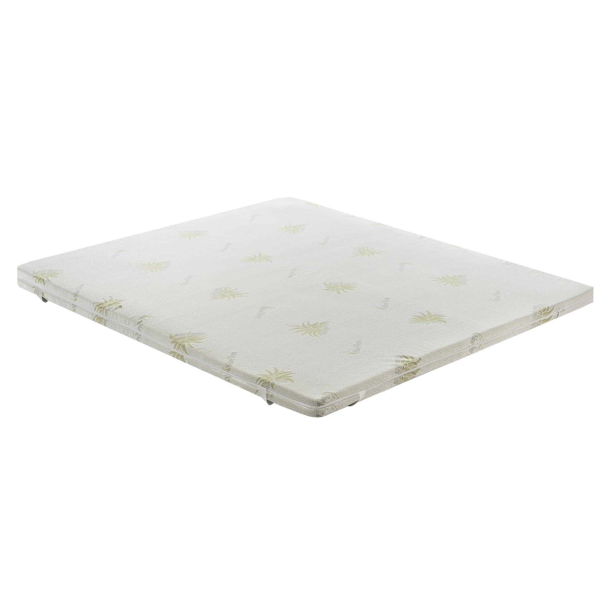 Topper Matrimoniale 200x200 in memory foam 10 cm con rivestimento in aloe vera sfoderabile