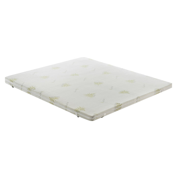 Topper Piazza e Mezza 140x200 in memory foam 10 cm con rivestimento in aloe vera sfoderabile