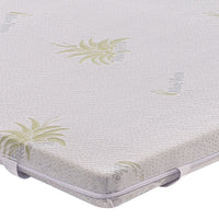 Topper Piazza e Mezza 140x190 in memory foam 5 cm con rivestimento in aloe vera sfoderabile