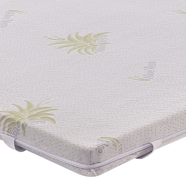 Topper Piazza e Mezza 140x190 in memory foam 5 cm con rivestimento in aloe vera sfoderabile