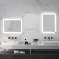 Specchio Bagno con Interruttore Touch, Luce LED a 3 Temperature e Antiappannamento, 70x50cm