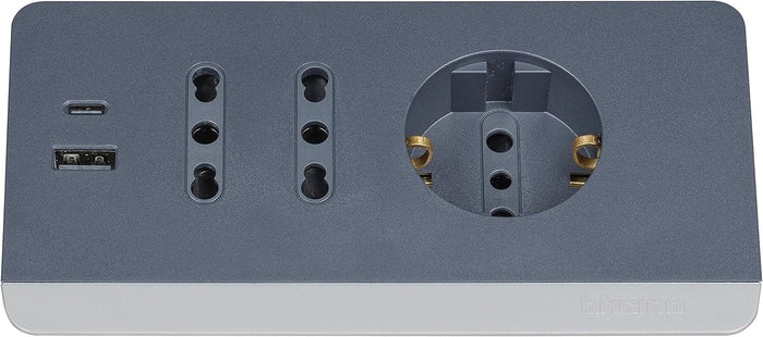 Multipresa da scrivania bticino con usb e interruttore di sicurezza