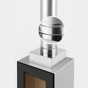 Riduzione quadra tonda 350x350 - Ø 300 mm, acciaio inox sp. 0,5 mm canna fumaria