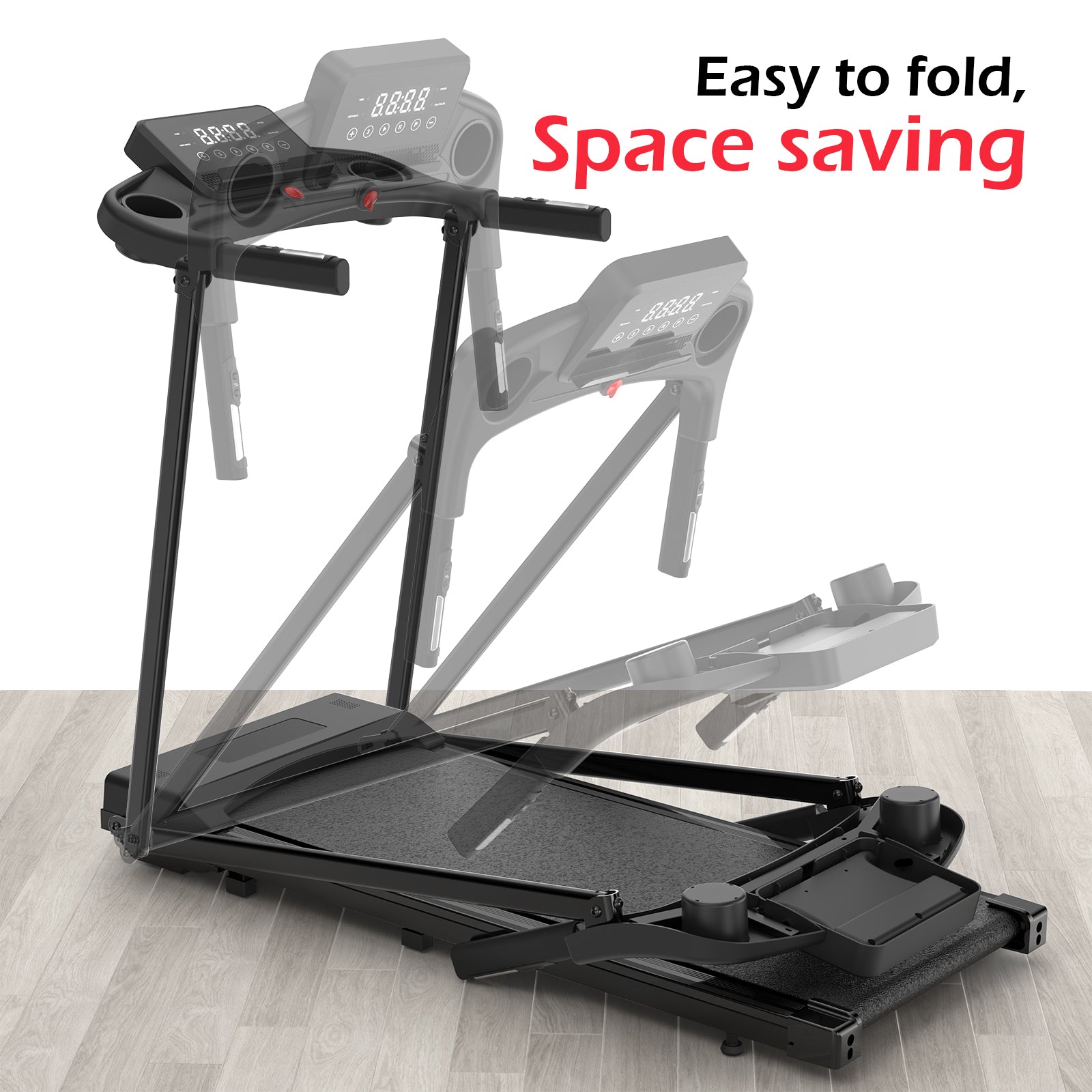 Tapis roulant pieghevole - RATTANTREE - walking pad 12 km/h, facile da piegare, con  APP, Display LED Telecomando per Ufficio Domestico Supporto per Tablet