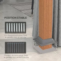 Pergola da giardino con tetto rigido in metallo zincato, struttura in alluminio, tendaggi e zanzariere, 3x4 m