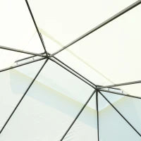 Gazebo da Giardino, Tenda Padiglione con Doppio Tetto, Pareti e Zanzariere Rimovibili, 4 x 3 m, Bianco