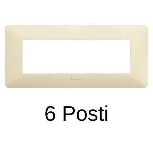 Bticino matix placca 6 posti tecnopolimero colorata am4806 pezzi 2 *** colore avorio, confezione 1