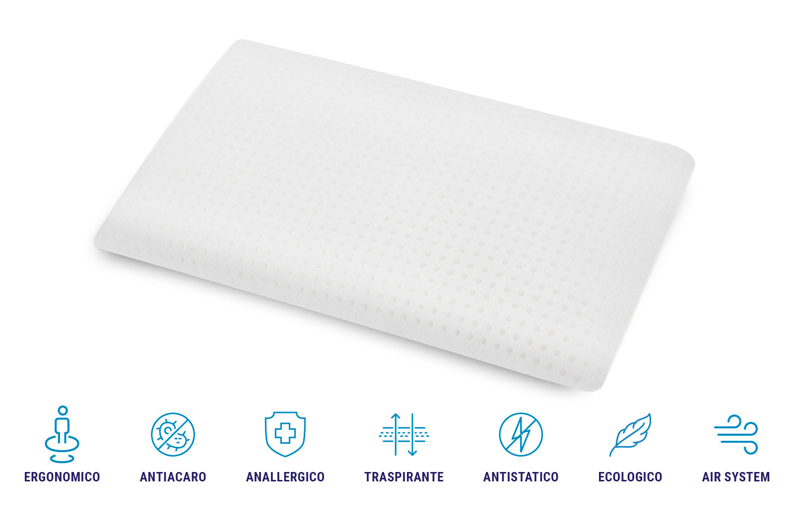 Coppia Cuscini in 100% Memory Foam – Traspirante Anallergico indeformabile