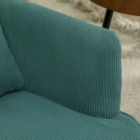 Poltroncina con Braccioli Moderna, Imbottita con Cuscino Lombare, Gambe in Gomma, Verde Scuro