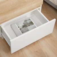 Comodino con 2 Cassetti in Legno, Design Moderno e Impilabile, 50x40x47.5cm