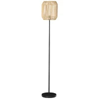 Lampada da Terra per Salone con Paralume in Corda di Carta Design Naturale, Attacco E27 Max, 40W, Ø 26 x 164H cm, Naturale