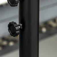 Ombrellone 3x2 m da Giardino in Acciaio e Poliestere con Base a Croce e Presa d'Aria, Marrone e Crema