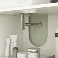 Mobile Sottolavabo Mobile da Bagno con Armadio a Due Livelli Ripiani Regolabili, 90 L x 30 P x 63 H cm, Crema