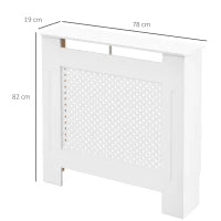 Copritermosifone Moderno a Griglia in MDF per Casa e Ufficio, 78x82x19 cm, Bianco