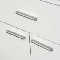 Credenza Alta da Cucina, Madia Classica Bianca in Legno con 2 Armadietti e 1 Mensola, Bianco, 60x40x160cm