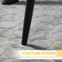 Set 2 Sedie da Cucina Imbottite con Gambe in Acciaio e Design Salvaspazio, 43x58x90 cm