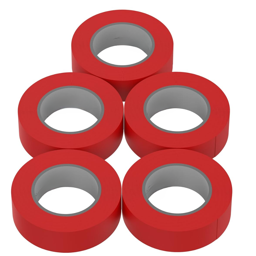 Kit nastro isolante in pvc autoestinguente multicolore per impianti sicuri *** colore rosso, dimensioni 15 mm x 10 mt...