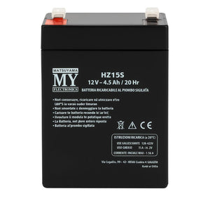 Batteria piombo 12v 4.5ah matsuyama hz155 sigillata compatta