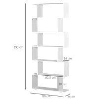 Libreria di Design Mobili Ufficio Scaffale in Legno 80x24x191cm Bianco