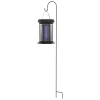Lampada anti insetti, lanterna da giardino appesa, solare e ricaricabile tramite USB-C - efficace su superfici di 50m² nero