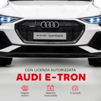 Macchina Elettrica per Bambini 12V con Telecomando, Velocità 3-8km/h, Luci e Musica, Età 3-5 Anni, Bianco