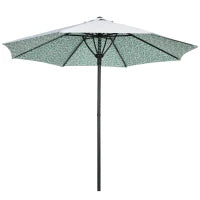 Ombrellone da Giardino 3x2.5 m in Metallo a 2 Sezioni con 8 Stecche e Copertura in Poliestere