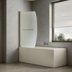 Parete sopra vasca anta singola vetro temperato 140x90cm orientabile 180 gradi *** tipo di cristallo stampato, confez...