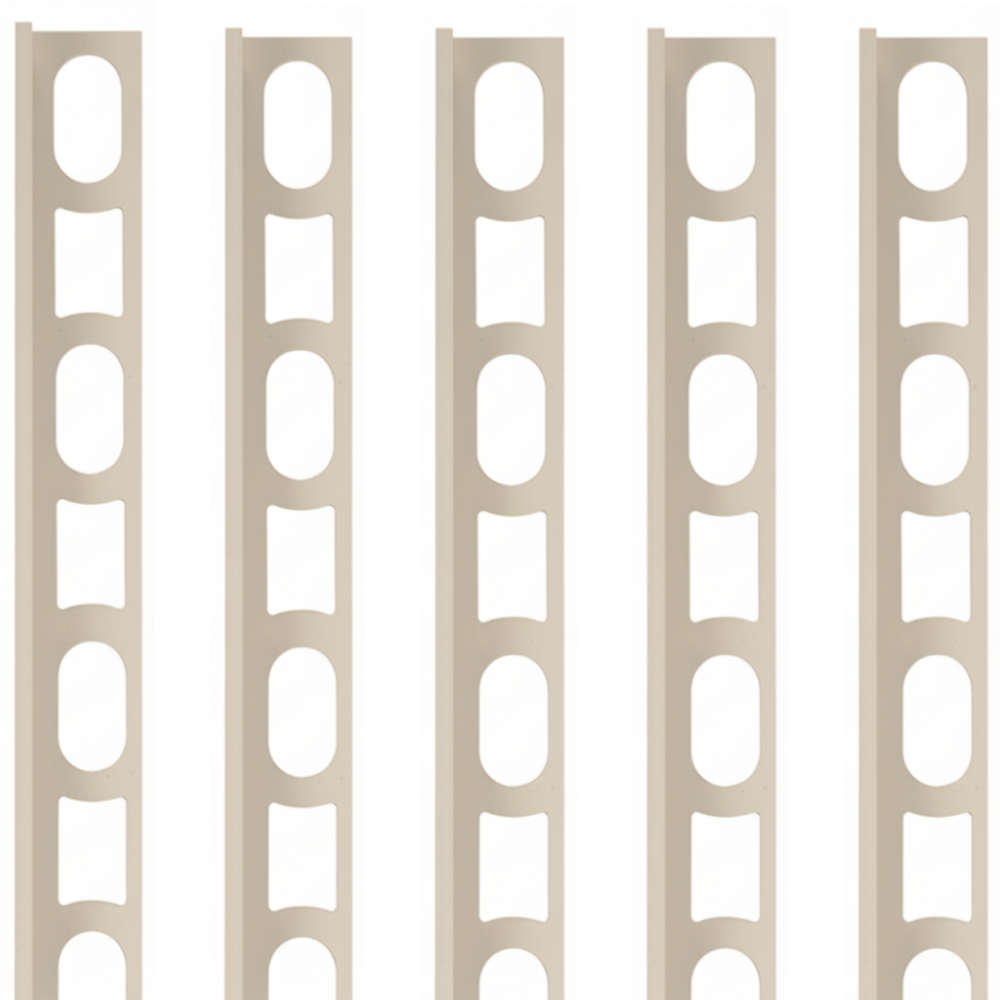 Profili in alluminio verniciato colore bianco antico 123 a l per finitura parete proangle *** pezzi 5 pz, confezione 1