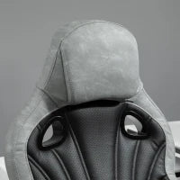 Sedia da Ufficio Poltrona Gaming, Ergonomica con Schienale Alto, Girevole e Altezza Regolabile, Nero e Grigio