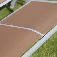 Dondolo da Giardino a 3 Posti in Metallo, Tetto Parasole Rimovibile e Lavabile, Marrone e Argento, 171x108x154cm