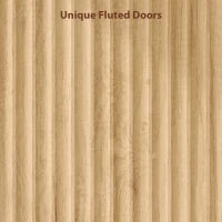 Armadio con 2 ante a chiusura ammortizzata, 2 cassetti e barra appendiabiti, 80x50x180cm, Legno naturale