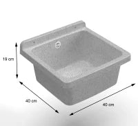 MONGARDI Lavandino pilozzo a muro da esterno 40x40x19, colore GRANITO