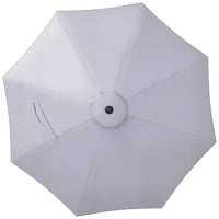 Telo per Ombrellone da Ø295 cm in Poliestere Grigio Resistente all'Acqua con Presa d'Aria Superiore