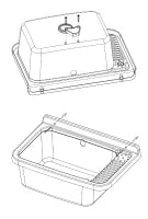 MONGARDI Lavandino pilozzo a muro con griglia - da esterno 50x35x24, colore BIANCO