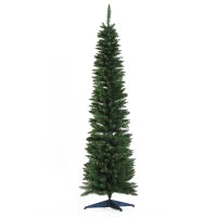Albero di Natale Slim Artificiale 180 cm con Rami Realistici, Albero di Natale Alto e Stretto con Base Pieghevole, Verde