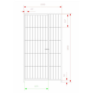 Box per cani da esterno coperto e retro in legno zincatura elettrolitica da 200x200xh180 cm