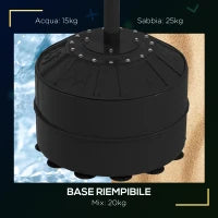 Punching Ball con Barra Girevole per Adulti e Altezza Regolabile 1.6-2m, Nero