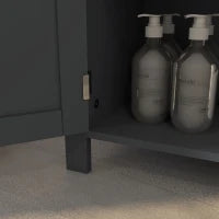 kleankin Mobiletto Bagno a 3 Ripiani in MDF e Truciolato con Ripiano Interno Regolabile, 60x30x80.5 cm