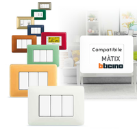 Biesse placca modulare bianca per bticino matix *** numero posti 3 moduli, confezione 1