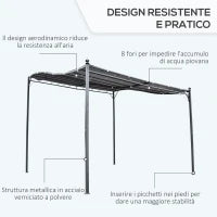Gazebo Pergola 3x3m da Giardino con Tenda Impermeabile Grigia