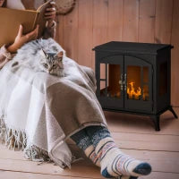 Camino a Bioetanolo in Acciaio Inox con Bruciatore da 0.9L per 3 Ore di Durata, 55x31x55cm, Nero