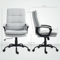 Sedia da Ufficio Ergonomica con Schienale Alto, Altezza Regolabile e Dondolo, Grigio