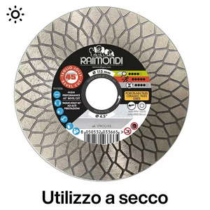 Disco diamantato diametro 115mm taglio jolly 45° f22,2mm smussatura