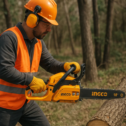 Motosega a scoppio 46 cc lunghezza lama 45cm 18 pollici lavori giardinaggio