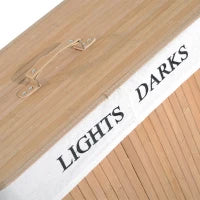 Cesta Portabiancheria in Bambù con Coperchio e Fodera Rimovibile, 52 x 32 x 63cm