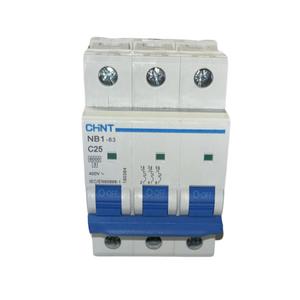 Chint nb1-63 interruttore magnetotermico 3p curva c 6ka guida din *** ampere 25 ampere, confezione 1
