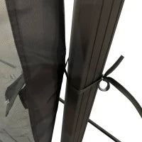 Gazebo da Giardino 4x3m con Zanzariere e Tetto in Policarbonato, Grigio