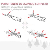 Albero di Natale Slim Artificiale 180 cm con Rami Realistici, Albero di Natale Alto e Stretto con Base Pieghevole, Bianco