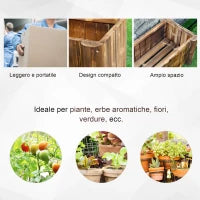 Fioriera Vaso per Piante Box Rettangolare in Legno di Abete 70 x 35 x 30cm